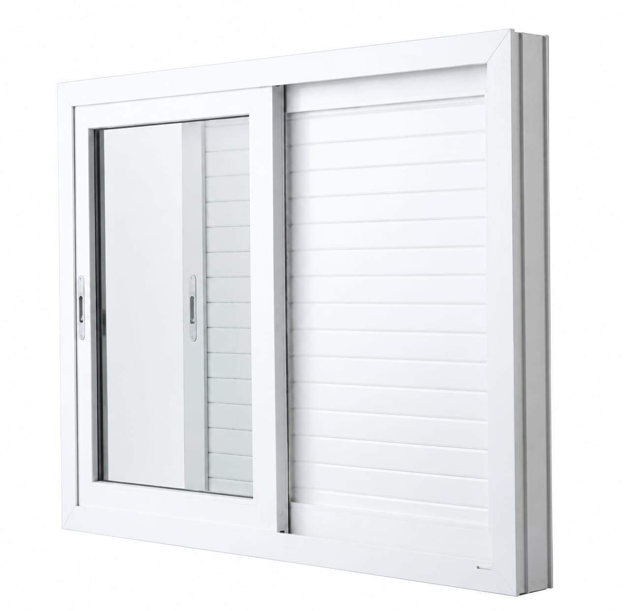 Janela com veneziana em PVC
